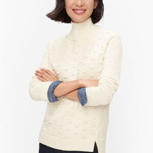 Talbots cream Bauble Mock Neck Sweater 1X